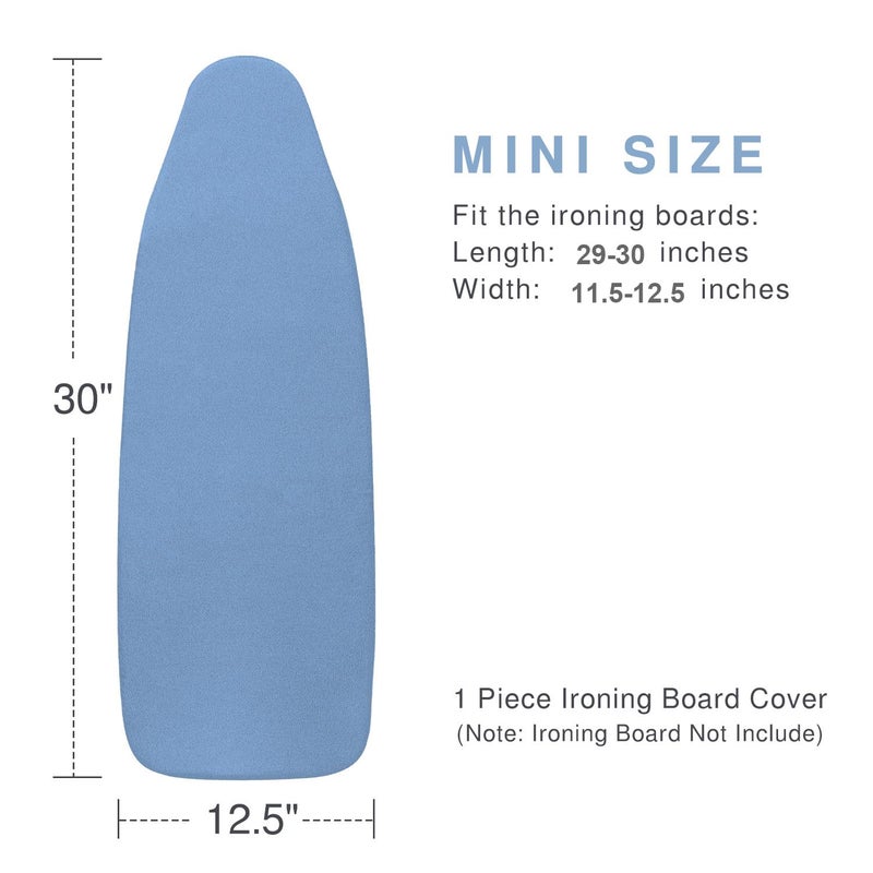 VividPaw Small Ironing Board Cover and Pad 12.5 x 30  Elastic Edge  Silicone Coated  Resist Scorching  Heavy Duty Padded Cover for Mini Table Top Iron Board (Silicone Coating-Blue  12"" x 30"") - Image 2